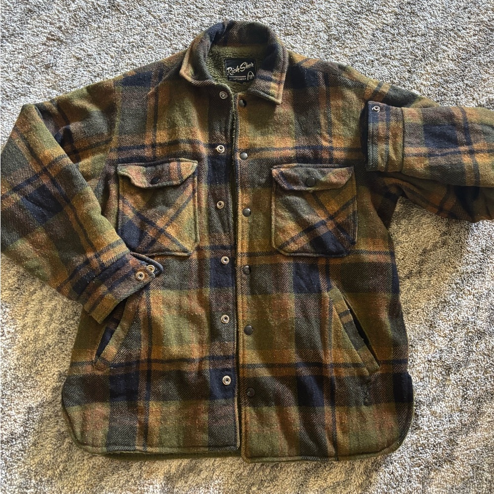 Rich shea Green and Brown Wool Jacket